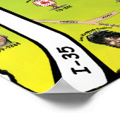 Poster Carte du dessin du temple du Texas (Coin)