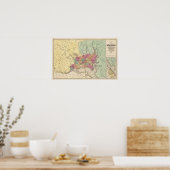 Poster Carte du district de Columbia, Washington (Cuisine)