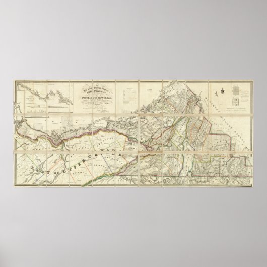 Poster Carte du district de Montréal, Bas-Canada (Devant)