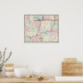 Poster Carte Du District Pétrolier De Pennsylvanie (Cuisine)