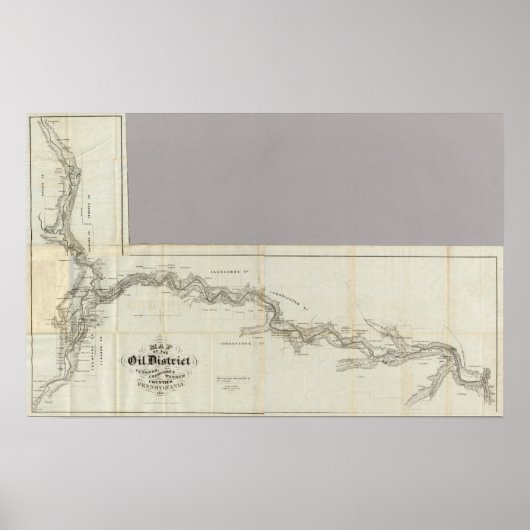 Poster Carte Du District Pétrolier Venango (Devant)