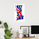 Poster Carte du drapeau anglais 02 (Bureau à domicile)