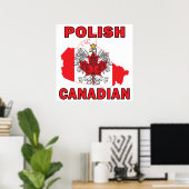Poster Carte du drapeau canadien polonais (Bureau à domicile)