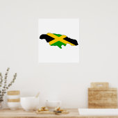 Poster Carte du drapeau de Jamaïque pleine taille (Cuisine)