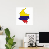 Poster Carte du drapeau de la Colombie grandeur nature (Bureau à domicile)