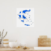 Poster Carte du drapeau de la Grèce grandeur nature (Cuisine)