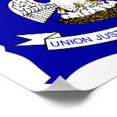 Poster Carte du drapeau de la Louisiane (Coin)