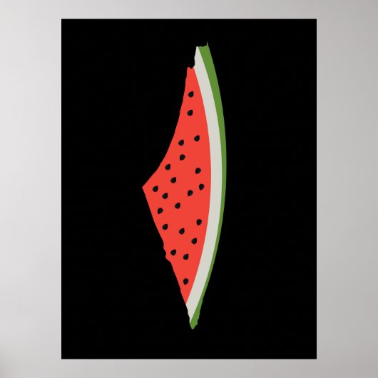 Poster Carte du drapeau de la pastèque palestinienne. Lib (Devant)