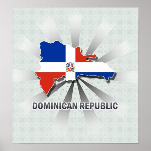 Poster Carte du drapeau de la République Dominicaine 2.0 (Devant)