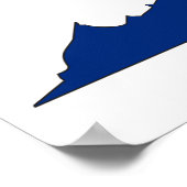 Poster Carte du drapeau de la Virginie (Coin)