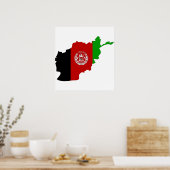 Poster Carte du drapeau de l'Afghanistan pleine taille (Cuisine)