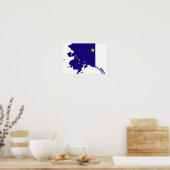 Poster Carte du drapeau de l'Alaska (Cuisine)