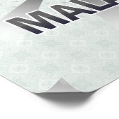 Poster Carte du Drapeau de Malaisie 2.0 (Coin)