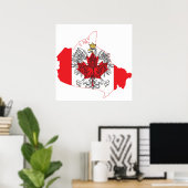Poster Carte du drapeau de Pologne Canada (Bureau à domicile)