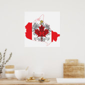 Poster Carte du drapeau de Pologne Canada (Cuisine)