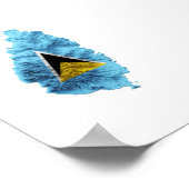 Poster Carte du drapeau de Sainte-Lucie (Coin)