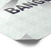 Poster Carte du drapeau du Bangladesh 2.0 (Coin)