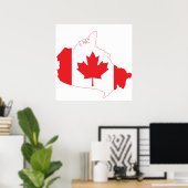 Poster Carte du drapeau du Canada (Bureau à domicile)