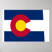 Poster Carte du drapeau du Colorado (Devant)