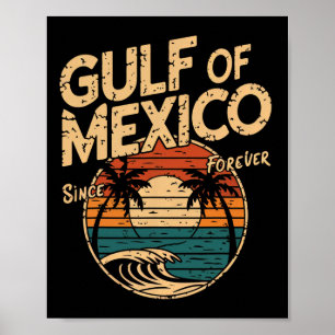 Poster Carte Du Drapeau Du Golfe Des États-Unis D'Amériqu