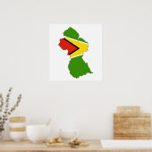 Poster Carte du drapeau du Guyana grandeur nature (Cuisine)