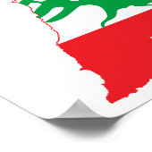 Poster Carte du drapeau du Liban (Coin)