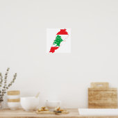 Poster Carte du drapeau du Liban (Cuisine)