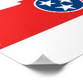 Poster Carte du drapeau du Tennessee (Coin)