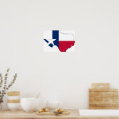 Poster Carte du drapeau du Texas (Cuisine)