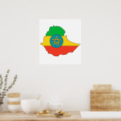 Poster Carte du drapeau éthiopien pleine taille (Cuisine)
