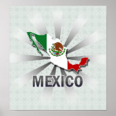 Poster Carte du drapeau mexicain 2.0 (Devant)