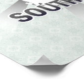 Poster Carte du drapeau sud-coréen 2.0 (Coin)