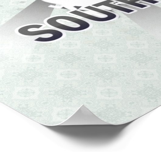 Poster Carte du drapeau sud-coréen 2.0 (Coin)