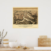 Poster Carte du fleuve Ohio et Mississippi 1861 (Cuisine)