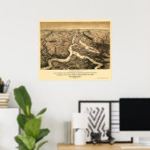 Poster Carte du fleuve Ohio et Mississippi 1861 (Bureau à domicile)