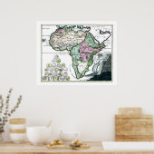 Poster Carte du foetus africain 1720 (Cuisine)