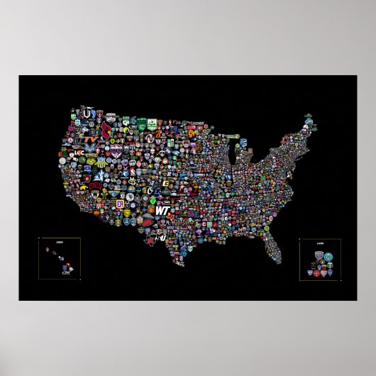 Poster Carte Du Football Américain (Devant)