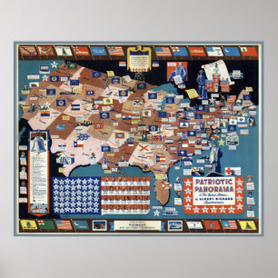 Poster Carte du football du collège Albert vintage