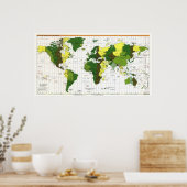 Poster Carte du fuseau horaire de la CIA 1999 (Cuisine)