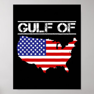Poster Carte Du Golfe Des États-Unis D'Amérique Trump Ame