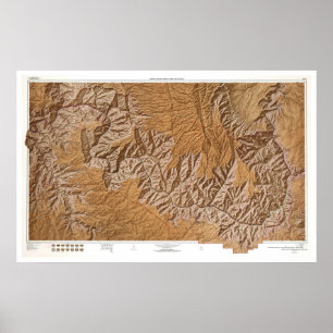 Poster Carte du Grand Canyon et des environs 1962