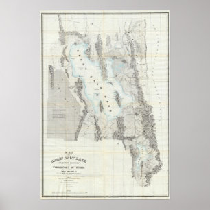 Poster Carte du Grand Lac Salé