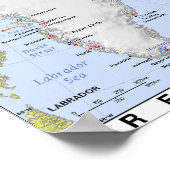 Poster Carte du Groenland sans glace (Coin)