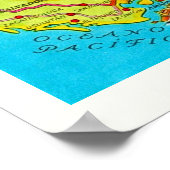 Poster Carte du Honduras vintage Imprimer (Coin)