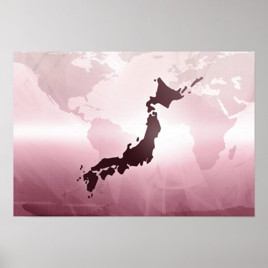 Poster Carte du Japon (Devant)