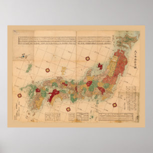 Poster Carte du Japon (1864)