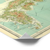 Poster Carte du Japon avec les routes maritimes (Coin)