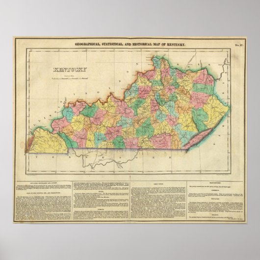Poster Carte Du Kentucky (Devant)