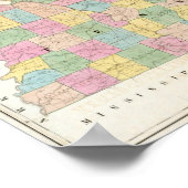 Poster Carte du Kentucky & Tennessee (Coin)