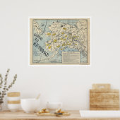 Poster Carte du Klondyke d'un jeu de société 1897 (Cuisine)